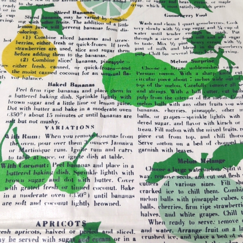 Vintage F. Schumacher "Home Grown" Vegetables Recipe Fabric Sample 26" X 36" SEE - Picture 4 of 10